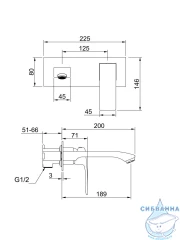 Смеситель для раковины встраиваемый Raglo R01.11.03 (сатин золотой)