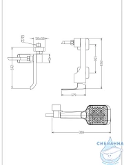 Смеситель для ванны Raglo R02.30.06 с душевым гарнитуром (черный)