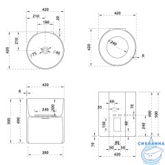 Раковина 42 см ABBER Stein AS2624