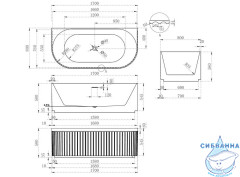 Акриловая ванна Abber 170х80 AB9416-1.7