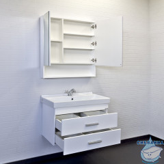 Тумба Comforty Никосия 80 белый глянец с раковиной Comforty 80 00-00011163