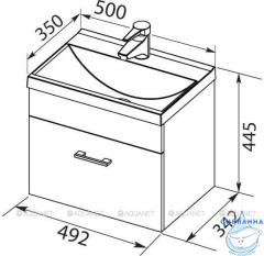 Тумба под раковину Aquanet Верона М 50 см 272430 черный матовый