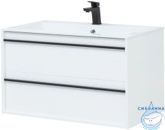 Тумба под раковину Aquanet Lino 90 см 253904 белый матовый