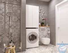 Шкаф под стиральную машину 1Marka Wall 67 белый глянцевый