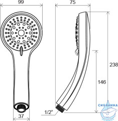 Pучной душ Ravak 952.00, X07P008