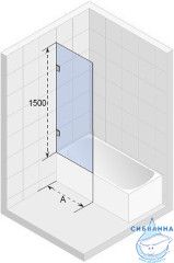 Шторка для ванны Riho VZ Scandic NXT X409 900x1500 L/P GX00523B0 профиль черный, стекло прозрачное