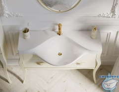 Тумба Aqwella Clarberg Borgia 110 с раковиной Brodway 110 слоновая кость