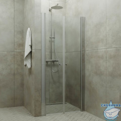 Дверь в нишу Тритон Дабл 90х185 профиль хром, стекло прозрачное