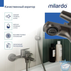 Смеситель для ванны Milardo Лип LEAGM00M02 (графит)