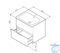 Тумба под раковину AM.PM Bliss D 60 белый глянец