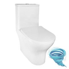 Унитаз напольный со смывом торнадо Azario Terni с бачком и сиденьем Soft Close (микролифт) AZ-8618T