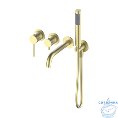 Встраиваемый смеситель для ванны Oliveeka Y-Line OL-889017-BG (золото матовое)