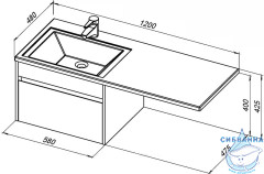 Тумба под раковину Aquanet Токио 58 белый 236916