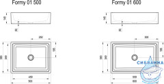 Раковина на столешницу 60 см Ravak  Formy 01 D XJL01260000