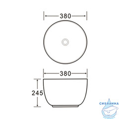 Раковина на столешницу 38 см SantiLine SL-1110MB