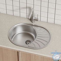 Мойка с сифоном арт. S11UPS0i84, нерж. сталь, шелк, 650*460, Suno S, IDDIS, SUN65SDi77S