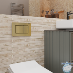 Инсталляция для унитаза Charus CC.300.80.01 с кнопкой смыва Robusto FP.310.BG.05 брашированное золото