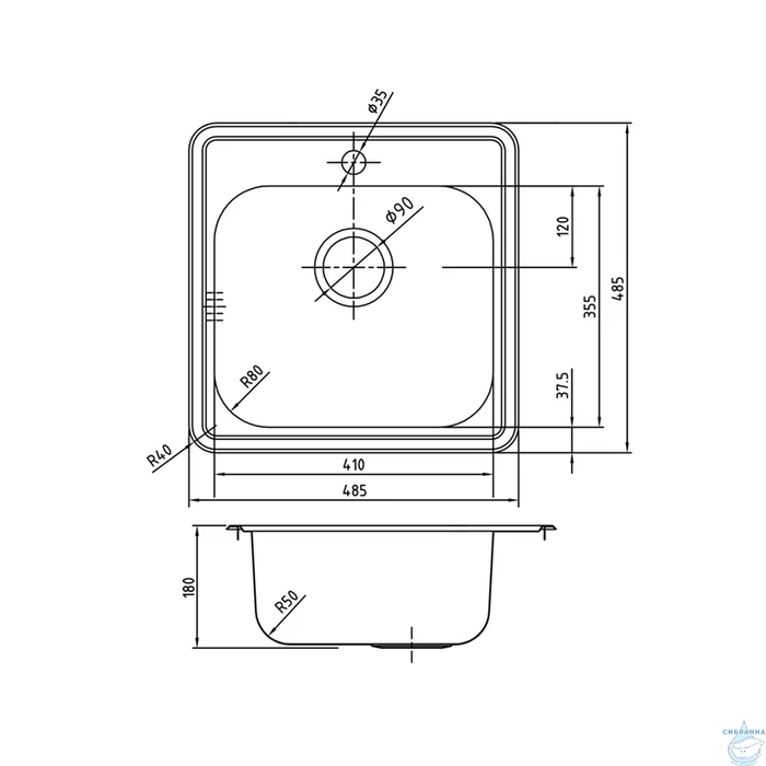 Кухонная мойка Iddis Strit 49 STR48P0i77S сталь
