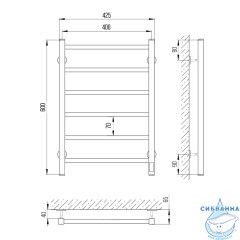 Полотенцесушитель электрический Laris Феличия П6 40Х60 L (черный матовый)