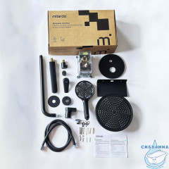 DALBL03M68, Душевая система скрытого монтажа с тропическим душем, ручным душем и изливом, черный матовый, Dale, Milardo, DALBL03M68