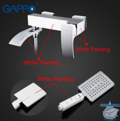 Смеситель для ванны Gappo G3207-8 с аксессуарами (белый/хром)