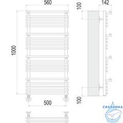 Полотенцесушитель водяной Terminus Вента люкс П20 50х100 (нижнее подключение)