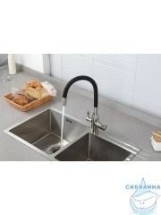 Смеситель кухни Frap F4396-5 (сатин/черный)