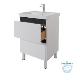 Тумба Dreja Luxury plus 60 с раковиной  Luxury 60 белый матовый