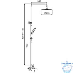 Душевая система Gappo G2499-30 260 1 режим (сатин)