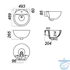Раковина 49 см Sanita luxe Арт ARTSLWB01