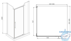 Душевое ограждение Azario Edmonton 90x90 профиль серебро, стекло прозрачное AZ-NNC1231 900 BLACK (без поддона)