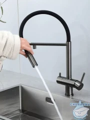 Смеситель кухни Gappo G4397-89 (оружейная сталь)