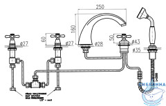 Смеситель для ванны на борт RavSlezak Морава MK169.5P