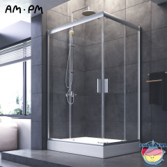Душевое ограждение AM.PM Gem W90G-404-120290-MT 120x90 профиль хром, стекло прозрачный (без поддона)