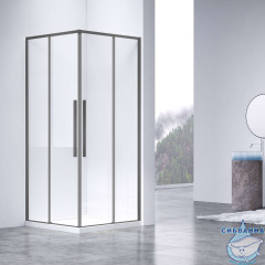 Душевое ограждение Vincea Slim-N 90x90 профиль вороненая сталь, стекло прозрачное VSS-4SN900CLGM