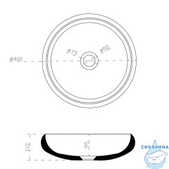 Раковина на столешницу 40 см ABBER Stein AS2613