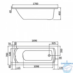 Ванна акриловая Santek Монако 170х70