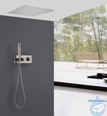 Душевая система ABBER Daheim AF8255SP скрытого монтажа без излива, термостат, сатин
