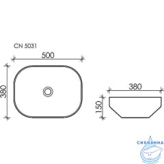  Раковина на столешницу 50 см Ceramicanova Element CN5031