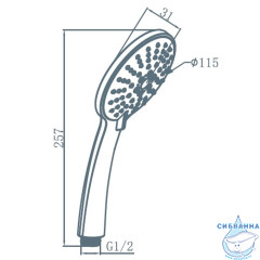 Лейка для душа Am.Pm Spirit  120 F0270064  5 режимов (хром)