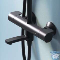 Душевая система Am.Pm X-Joy 230 1 режим F0785A522 (черный матовый)
