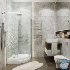 Душевое ограждение Тритон Стандард А 90x90 профиль белый, стекло мозаика Щ0000061803 (с поддоном)