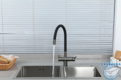 Смеситель для кухни Gappo G4398-39 (оружейная сталь)