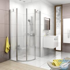 Душевое ограждение Ravak Chrome CSKK4 90х90 профиль хром (без поддона)