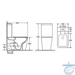 Унитаз напольный безободковый Azario Mirada  AZ-1288A с бачком и сиденьем Soft Close (микролифт)