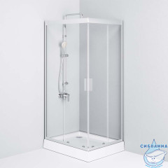 Душевое ограждение AM.PM Gem W90G-404-100280-MT 100x80 профиль хром, стекло прозрачное (без поддона)