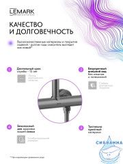 Душевая система Lemark Белуга 300 1 режим LMF-8045B-GM (графит)
