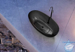 Ванна из полиэфирной смолы ABBER Kristall 170х75 AT9703Onyx черная