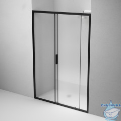 Дверь в нишу AM.PM Gem W90G-140-1-195BM 140 см профиль черный, стекло матовое