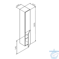 Шкаф пенал Am.Pm Gem 30 R графит M90CHR0306GM